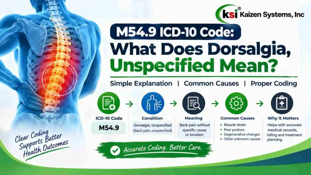 M54.9 ICD-10 code for dorsalgia and unspecified back pain